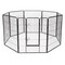 Black Iron Pet Playpen 8-Panel with Door Indoor Outdoor Safe Enclosure